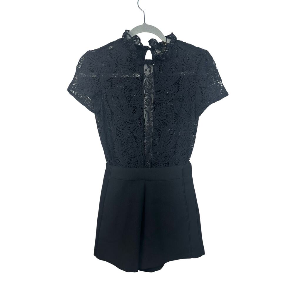 Maje Black Lace Short Jumpsuit - Picture 2 of 12